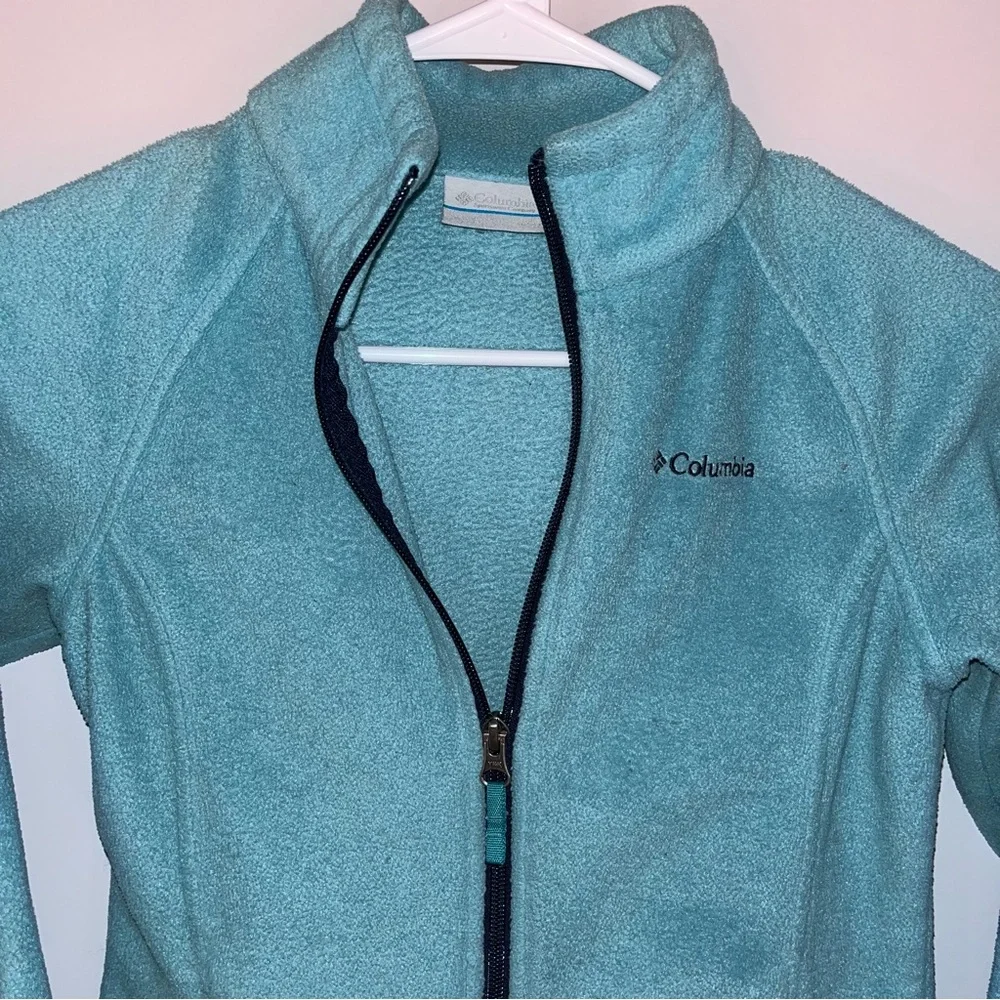 COLUMBIA Youth Girls Blue Full Zip Jacket Medium 10/12